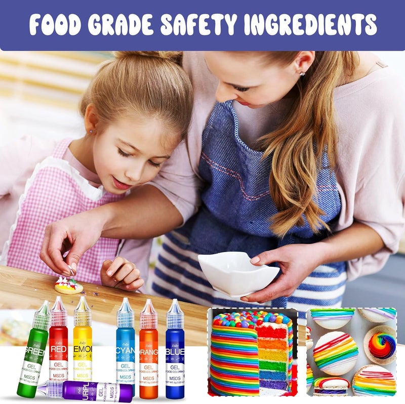 Limino Gel Food Coloring - Rainbow Edible Gel Food Color Dye Set (7 x 15g) for Baking and Crafts - Image 5